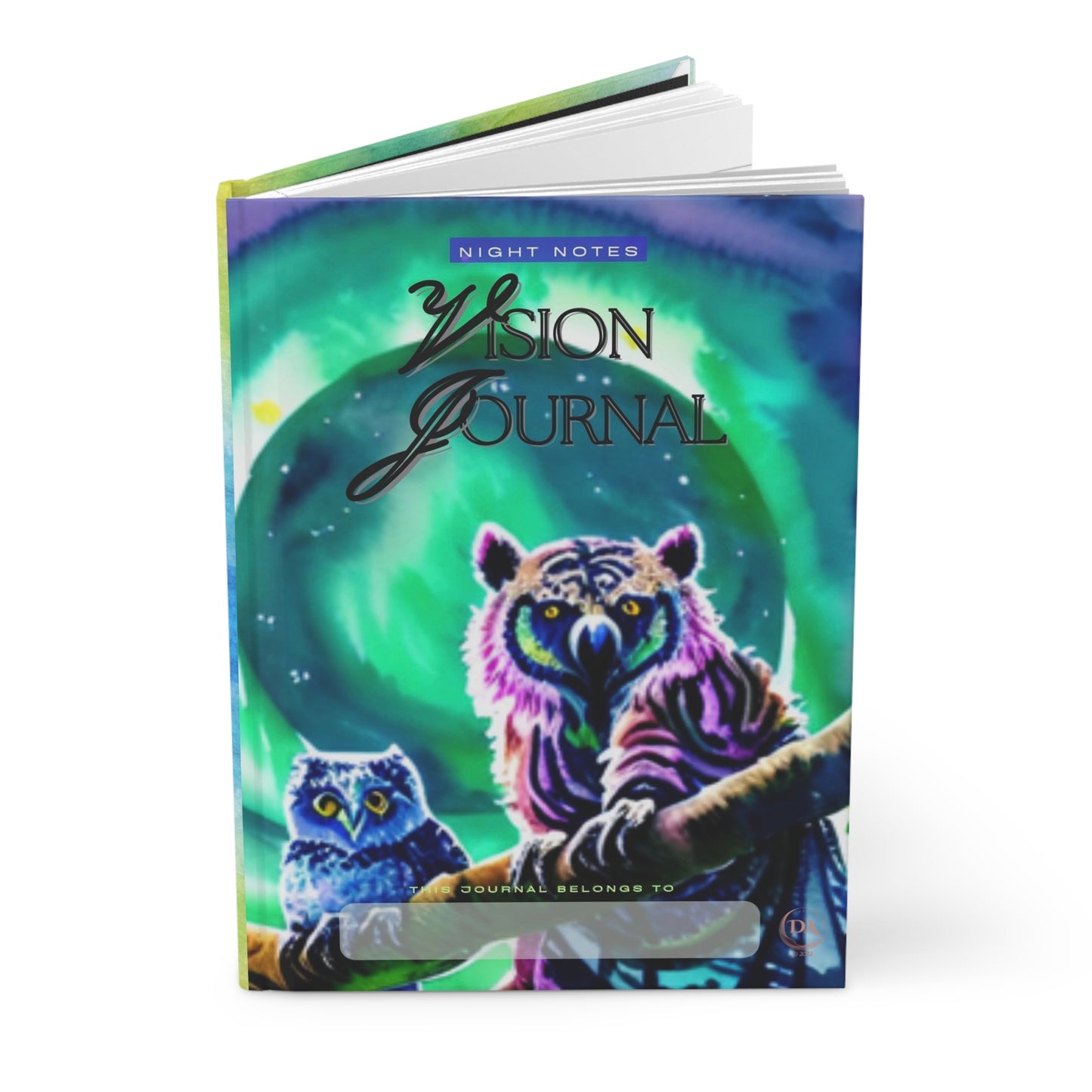 Vision Journal Hardcover — Cosmic Owls Night Notes Notebook by Divine Arts