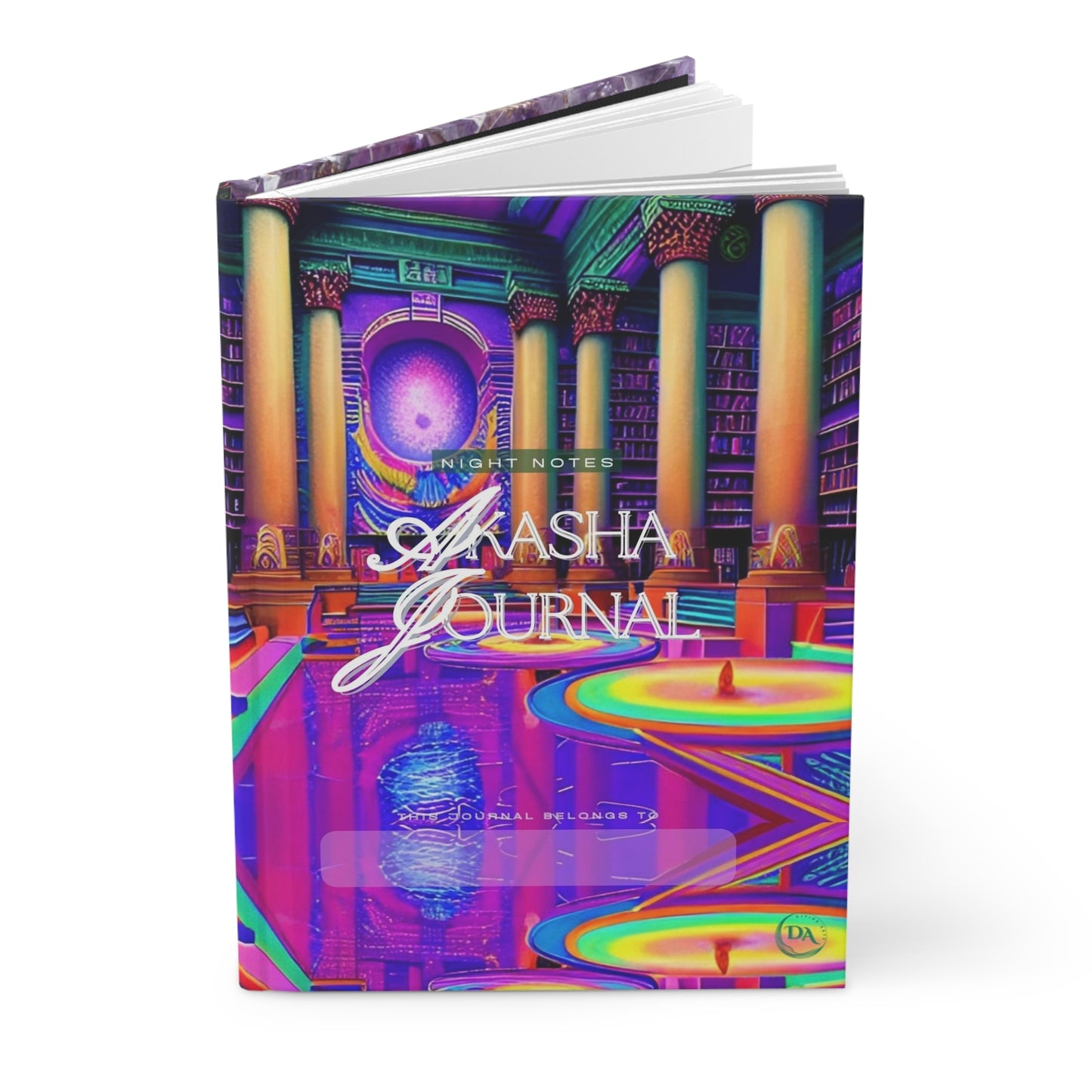Amethyst Akasha Hardcover Journal — Crystal-Galaxy Night Notes Notebook by Divine Arts