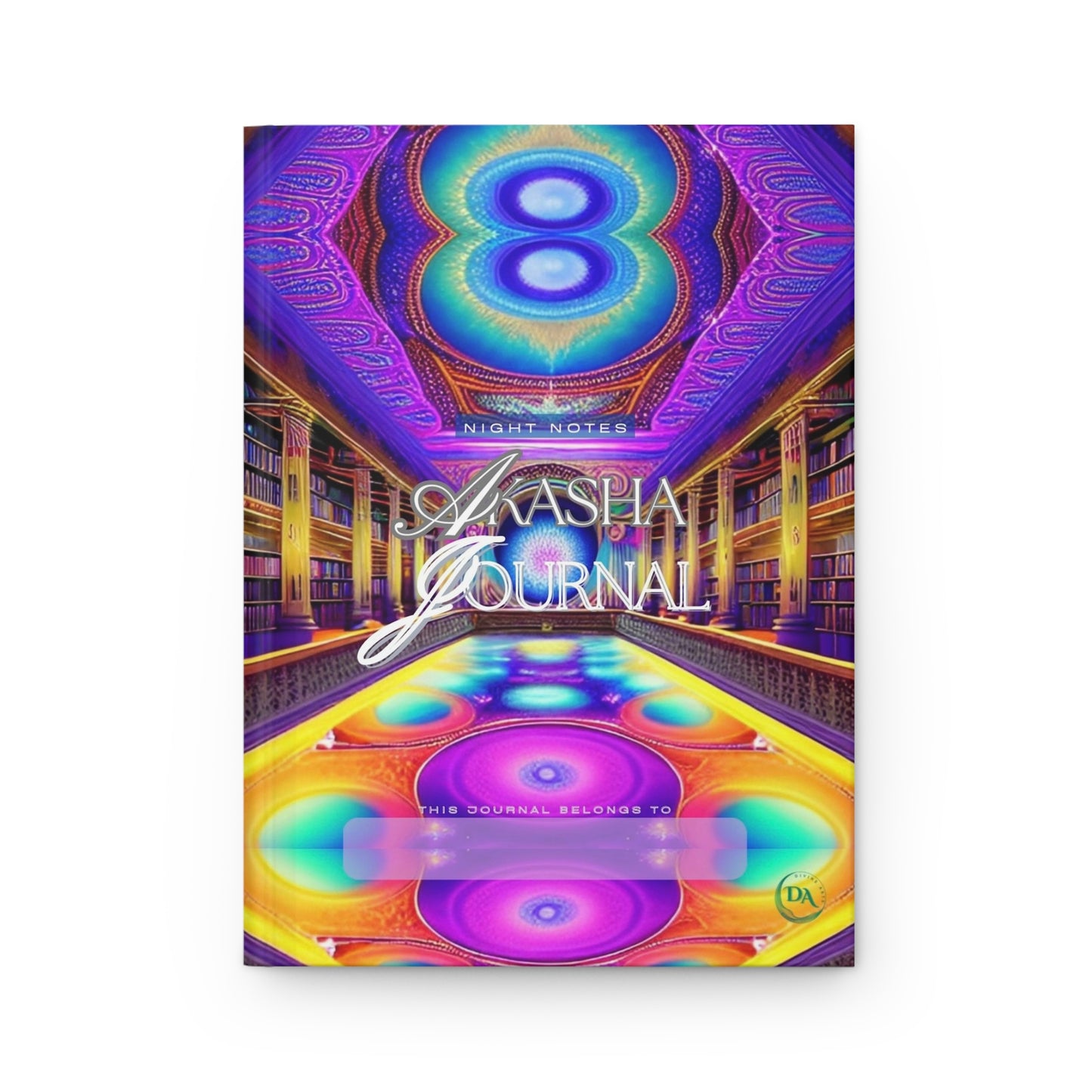 Amethyst Akasha Hardcover Journal — Crystal-Galaxy Night Notes Notebook by Divine Arts