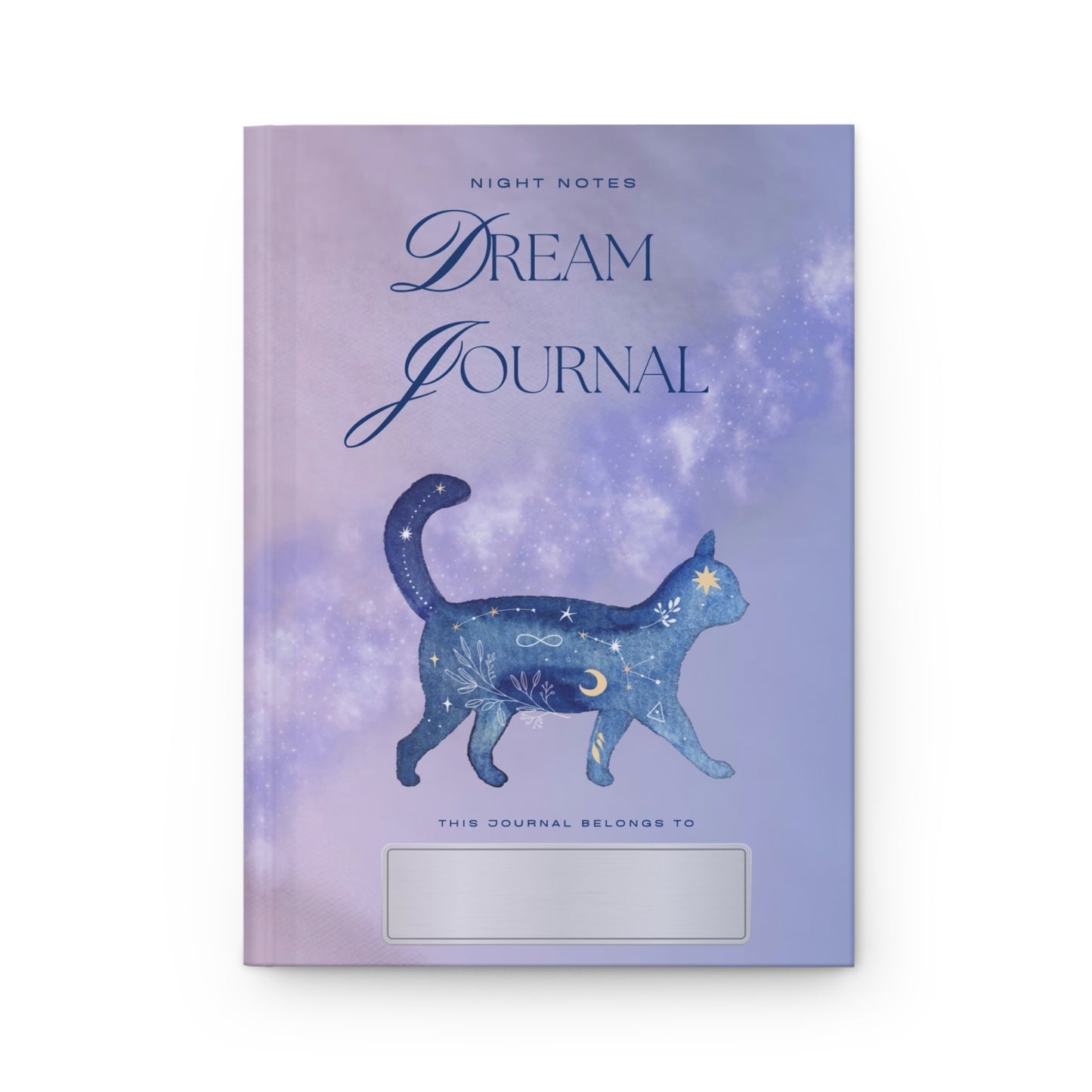 Dream Journal Hardcover — Celestial Cat Night Notes Notebook by Divine Arts