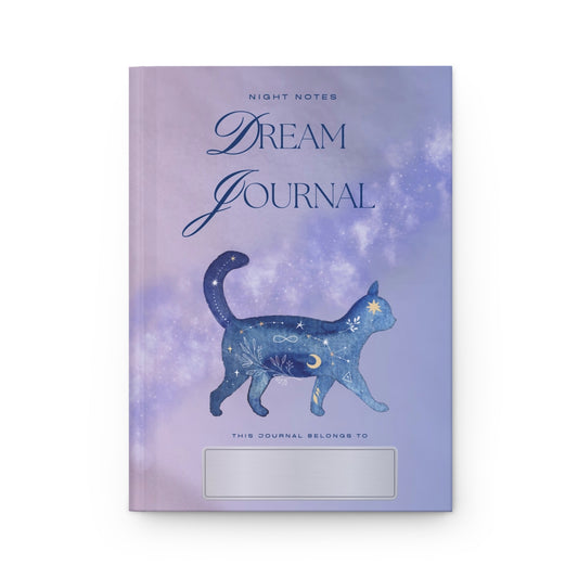 Dream Journal Hardcover — Celestial Cat Night Notes Notebook by Divine Arts