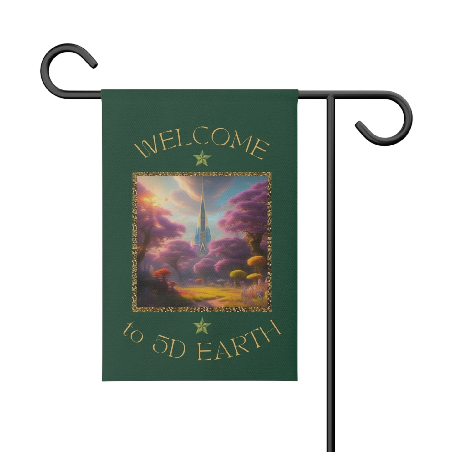 Divine Arts Garden Banner 100% Polyester 100% Weatherproof Water Resistant Fade Resistant 12" x 18" Double-Sided for Earth 5D Unity Consciousness Everyday is Earth Day Inspiration Garden Deoor Lightworker Yard Art