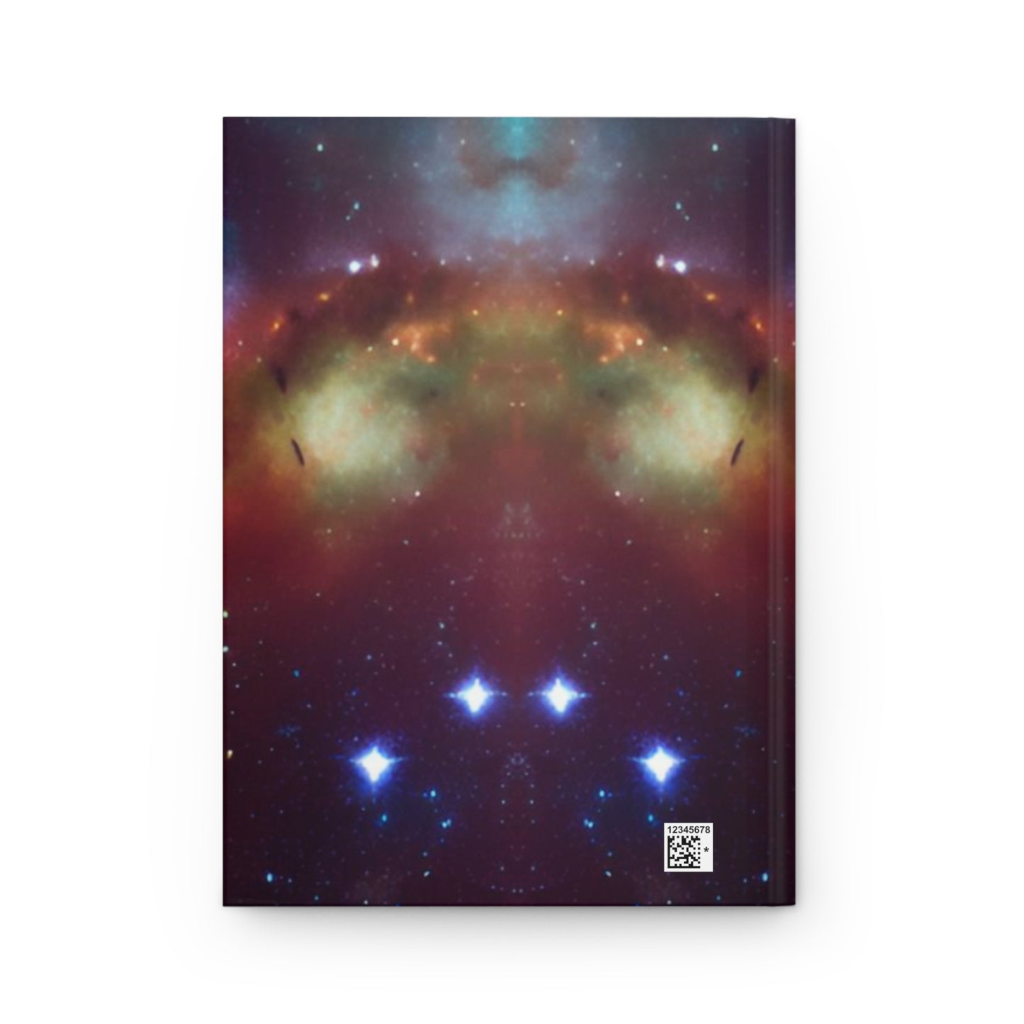 Divine Arts Hardcover Journal Stationery Notebook Matte Laminate Coating  Ruled Line Wraparound Art - Fantasy Galaxy Space Art Silouhette of Playful Young Lady on Space Swing in Rainbow Universe of Nebulas and Stars Design on Front and Back Cover
