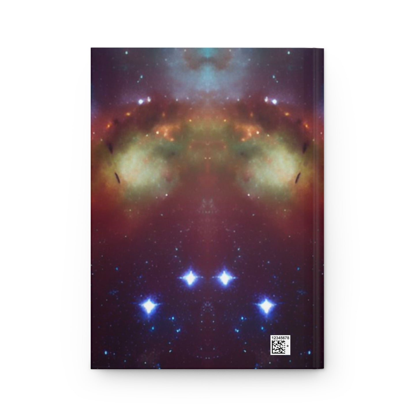 Divine Arts Hardcover Matte Laminate Coating  Ruled Line Wraparound Art Inspirational Vision Journa Notebook Stationery - Playful Fantasy Galaxy Space Art Young Man on Space Swing Amidst Colorful Universe of Nebulas and Stars