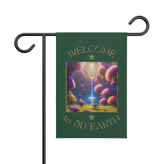 Divine Arts Garden Banner 100% Polyester 100% Weatherproof Water Resistant Fade Resistant 12" x 18" Double-Sided for Earth 5D Unity Consciousness Everyday is Earth Day Inspiration Garden Deoor Lightworker Yard Art