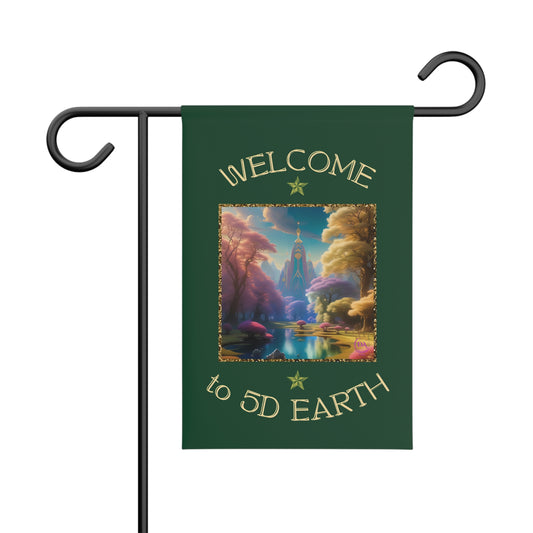 Divine Arts Garden Banner 100% Polyester 100% Weatherproof Water Resistant Fade Resistant 12" x 18" Double-Sided for Earth 5D Unity Consciousness Everyday is Earth Day Inspiration Garden Deoor Lightworker Yard Art