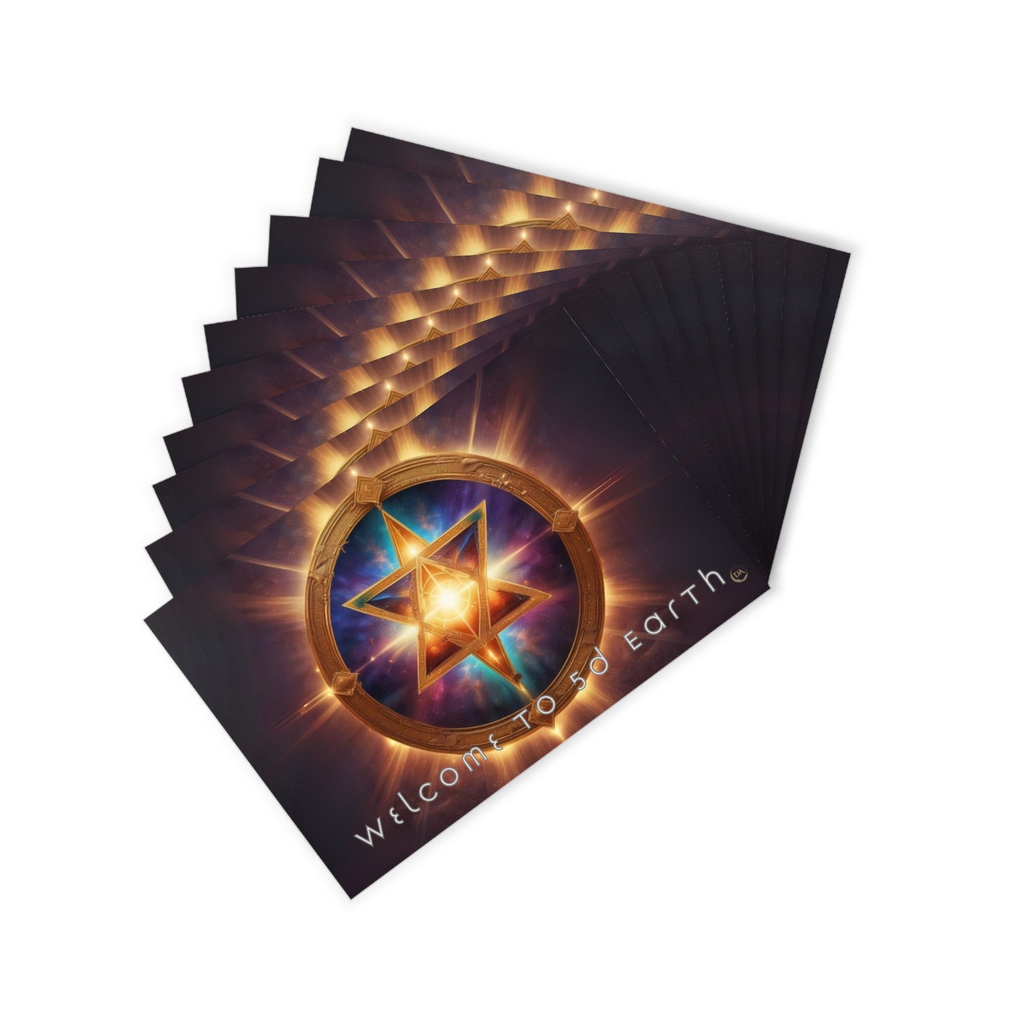 Postcards (10pcs), Welcome to 5D Earth, Christmas Holiday Earth Day Spiritual Gift Merkaba Stationery, Ascension Art by Divine Arts
