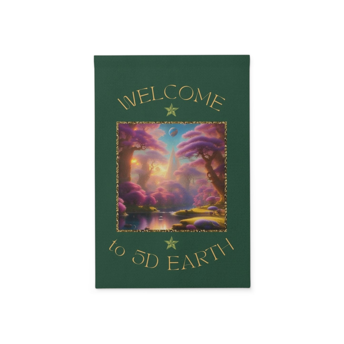Divine Arts Garden Banner 100% Polyester 100% Weatherproof Water Resistant Fade Resistant 12" x 18" Double-Sided for Earth 5D Unity Consciousness Everyday is Earth Day Inspiration Garden Deoor Lightworker Yard Art