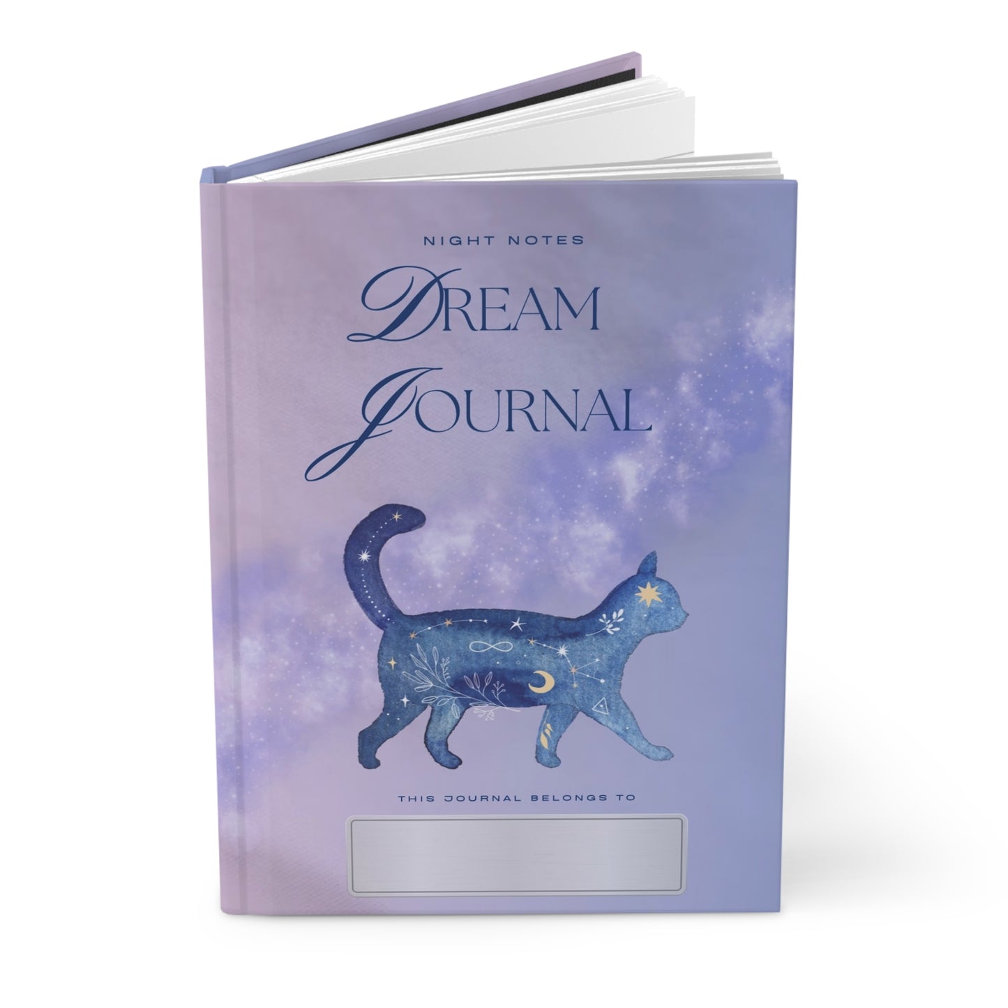 Dream Journal Hardcover — Celestial Cat Night Notes Notebook by Divine Arts