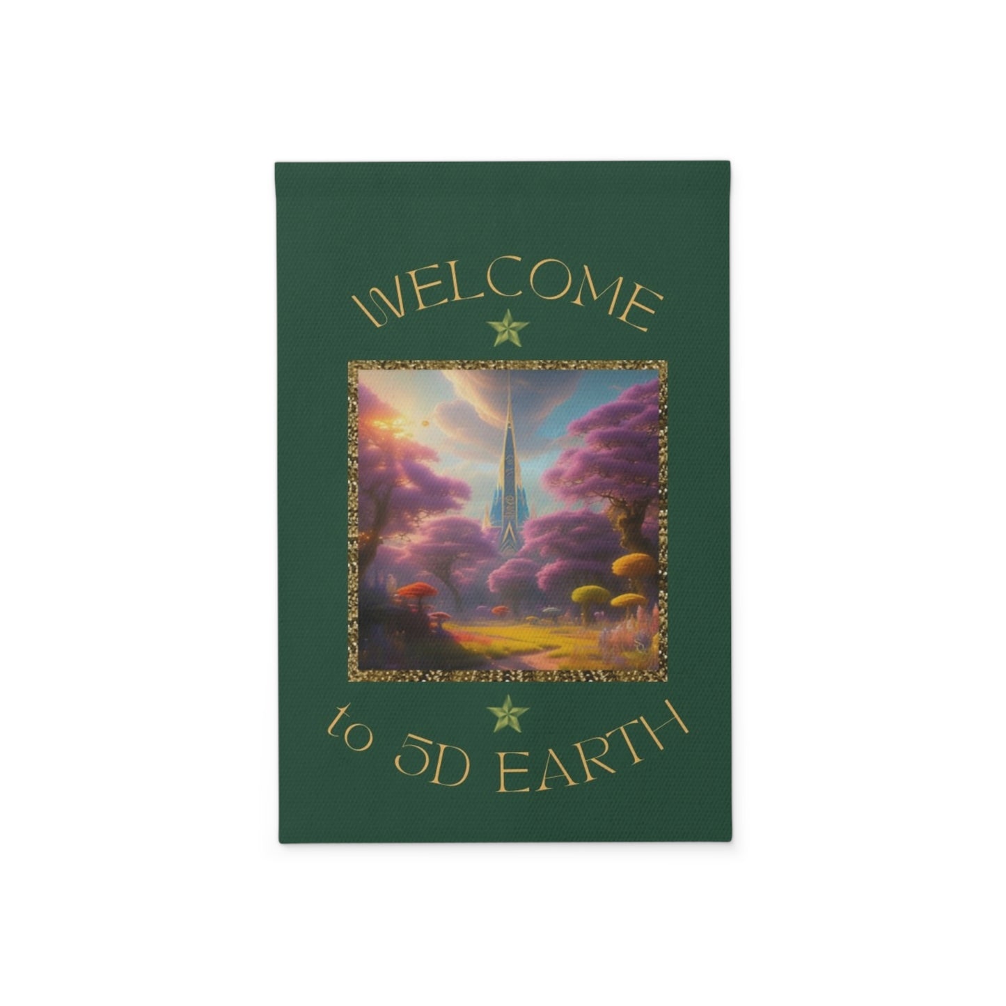 Divine Arts Garden Banner 100% Polyester 100% Weatherproof Water Resistant Fade Resistant 12" x 18" Double-Sided for Earth 5D Unity Consciousness Everyday is Earth Day Inspiration Garden Deoor Lightworker Yard Art