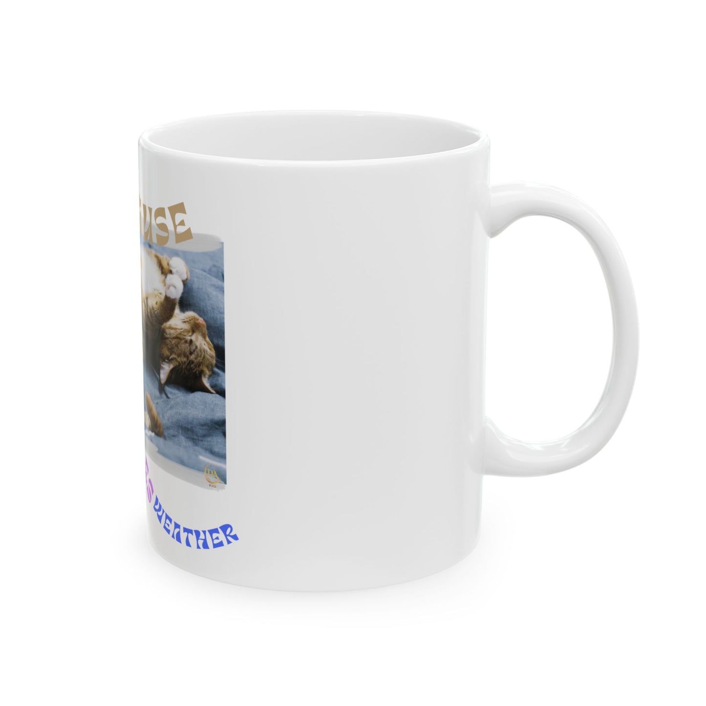 Cat Lover Ceramic Mug (11 oz, 15 oz) - Cat Nap Cuddle Weather Brown White Tabby Pet Gift for Him or Her by Divine Arts