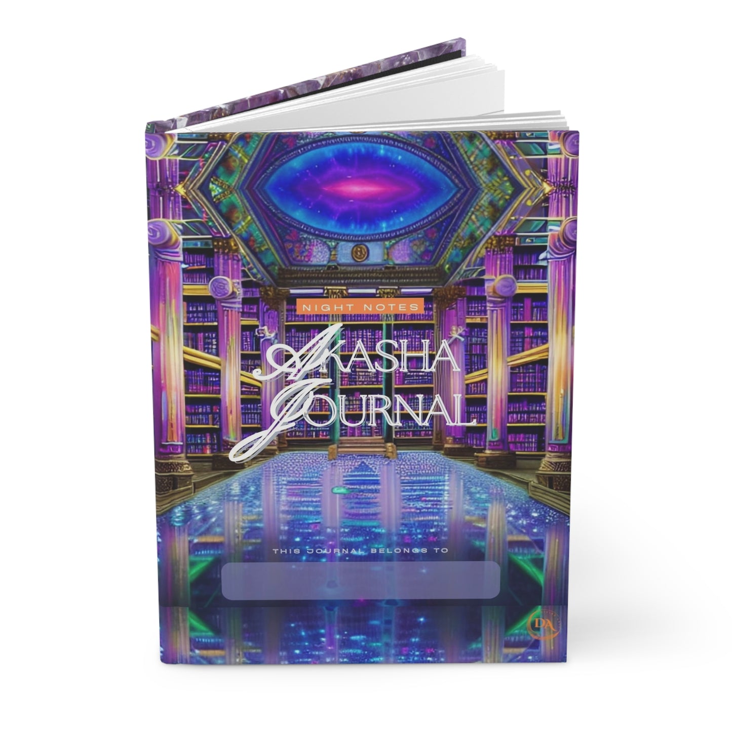 Amethyst Akasha Hardcover Journal — Crystal-Galaxy Night Notes Notebook by Divine Arts