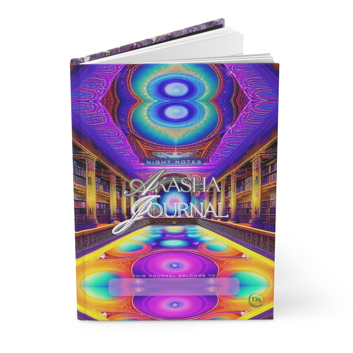 Amethyst Akasha Hardcover Journal — Crystal-Galaxy Night Notes Notebook by Divine Arts