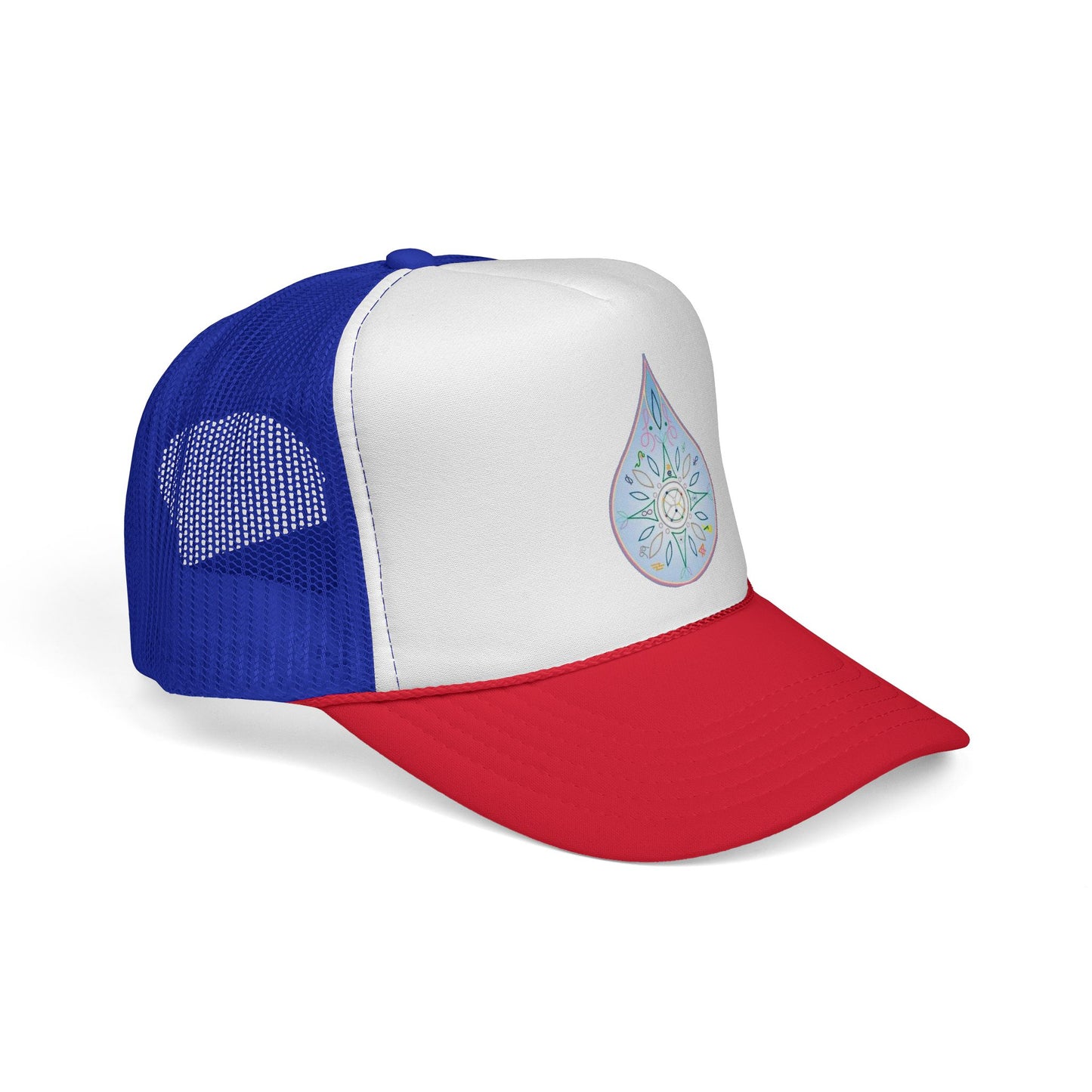 Water Drop Eckasha God Seed Code Trucker Hat — BohoTeardrop Spiritual Eckasha Hat by Divine Arts