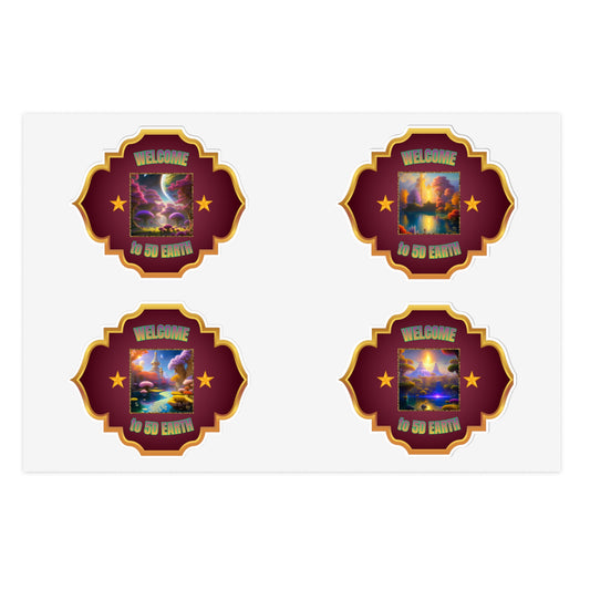 Vinyl 5D Earth Sticker Sheets (6x4) - Colorful Vibrant Scenes of 5D Earth in Crystal Ascension, Idyllic Utopian Landscapes &  Scenic Views of Nature & Purified Planet by Divine Arts