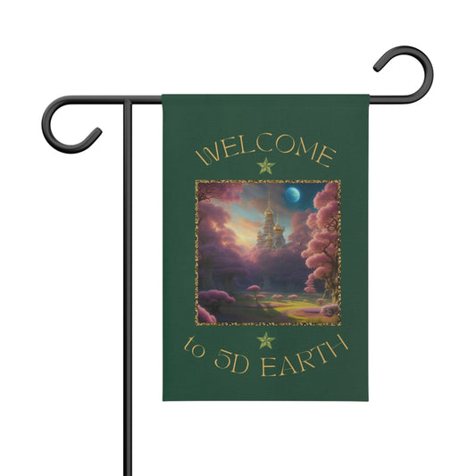 Divine Arts Garden Banner 100% Polyester 100% Weatherproof Water Resistant Fade Resistant 12" x 18" Double-Sided for Earth 5D Unity Consciousness Everyday is Earth Day Inspiration Garden Deoor Lightworker Yard Art