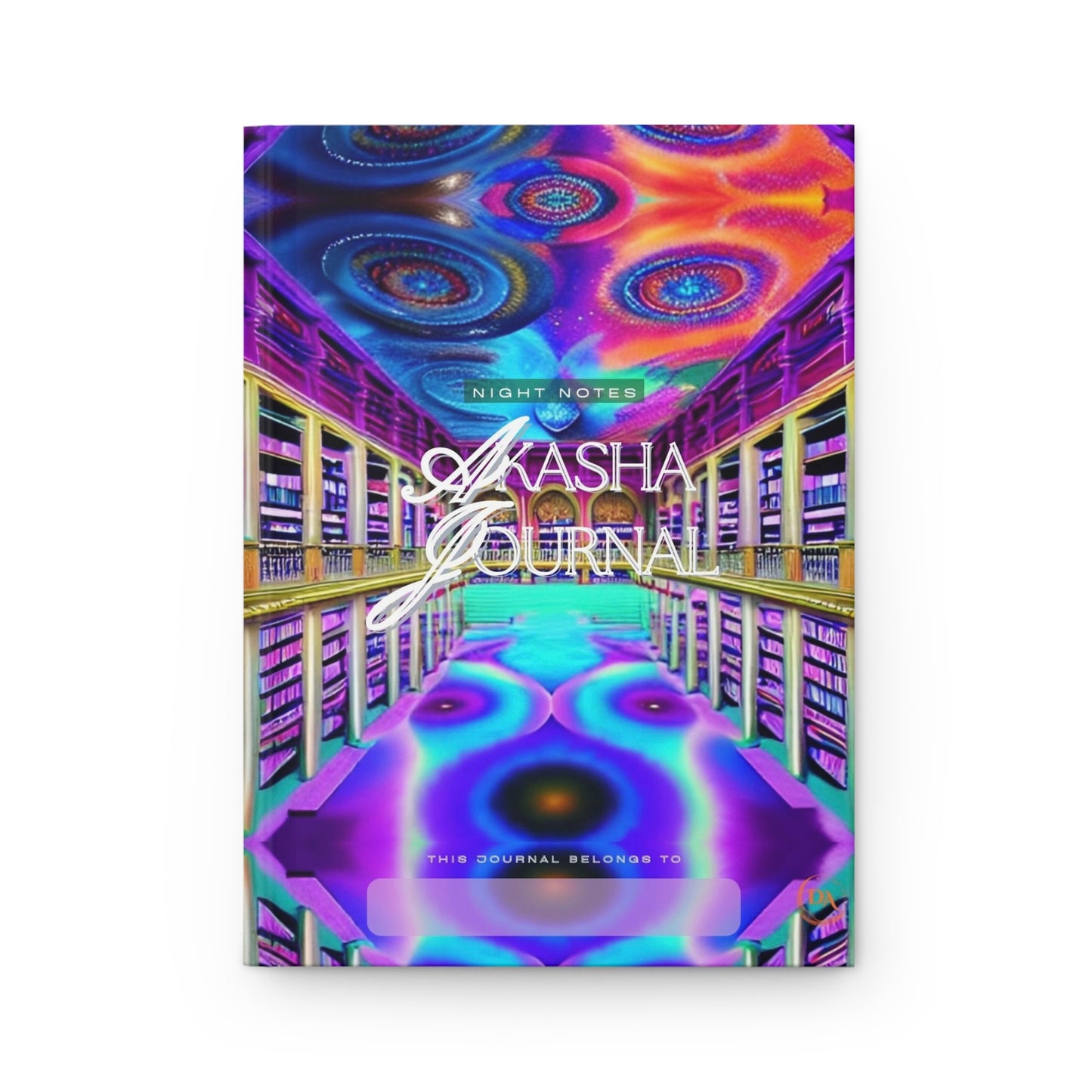 Amethyst Akasha Hardcover Journal — Crystal-Mandala Night Notes Notebook by Divine Arts