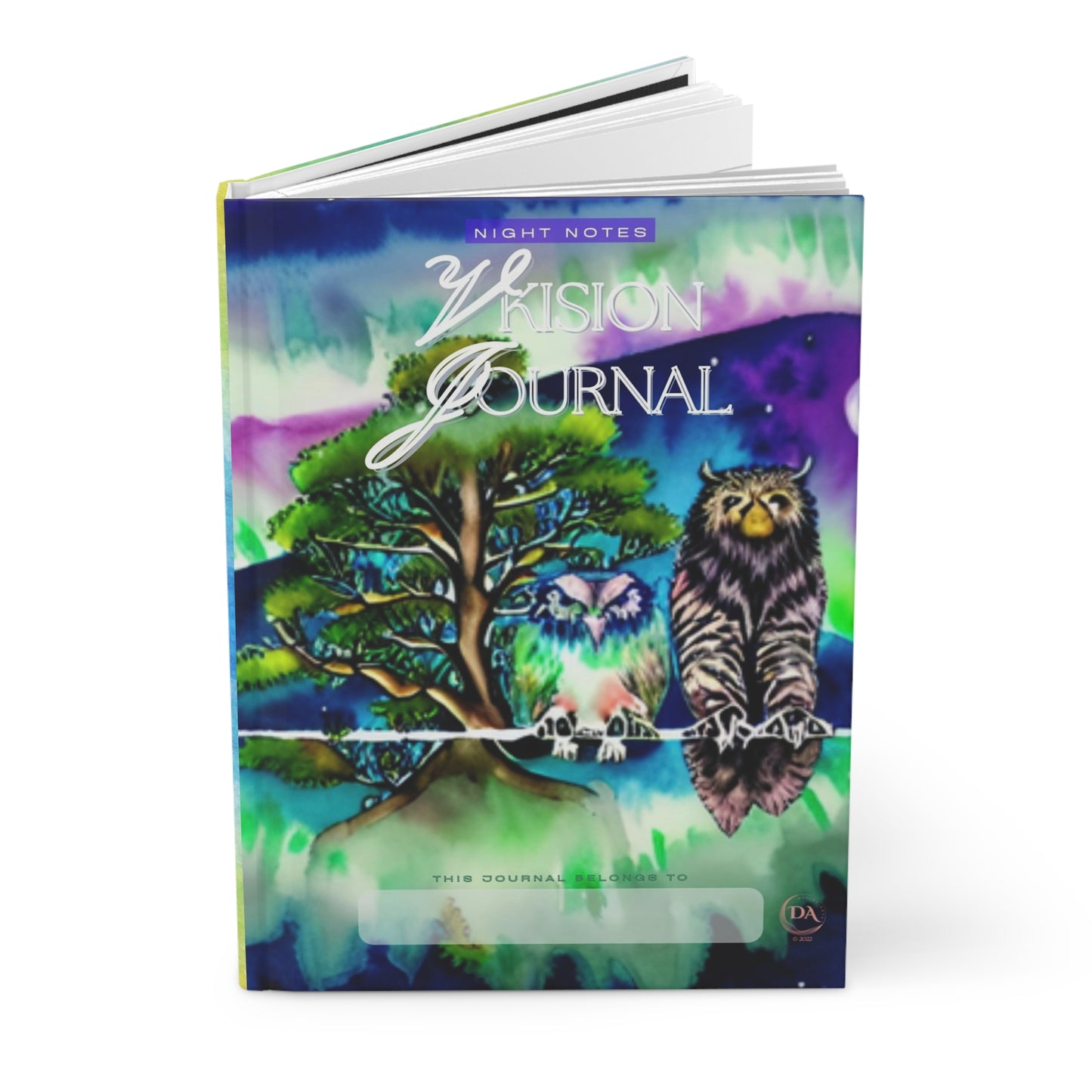 Vision Journal Hardcover — Night Notes Owl & Tree Matte Notebook for Dreaming & Reflection by Divine Arts