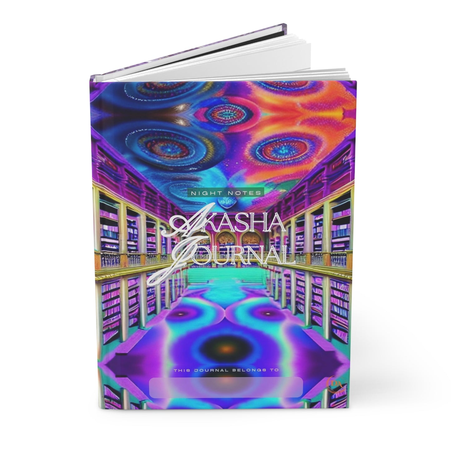 Amethyst Akasha Hardcover Journal — Crystal-Mandala Night Notes Notebook by Divine Arts