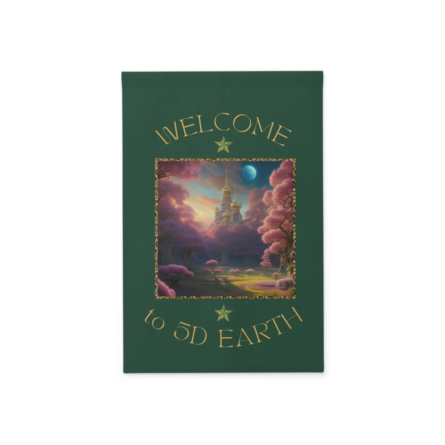 Divine Arts Garden Banner 100% Polyester 100% Weatherproof Water Resistant Fade Resistant 12" x 18" Double-Sided for Earth 5D Unity Consciousness Everyday is Earth Day Inspiration Garden Deoor Lightworker Yard Art