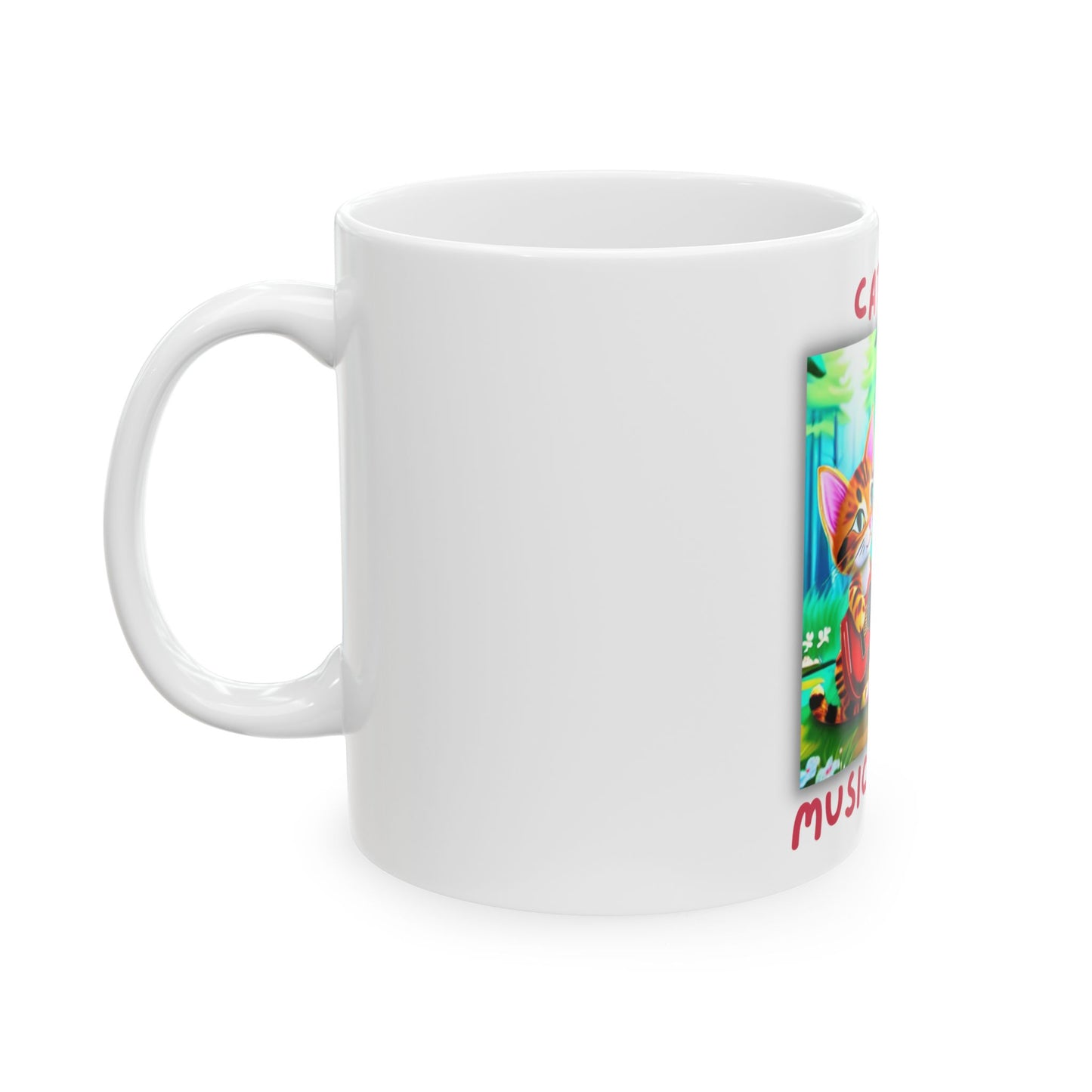 Cats Are Music & Magic Mug (11oz/15oz) — Cute Kittens Playing Guitar Coffee Cup by Divine Arts