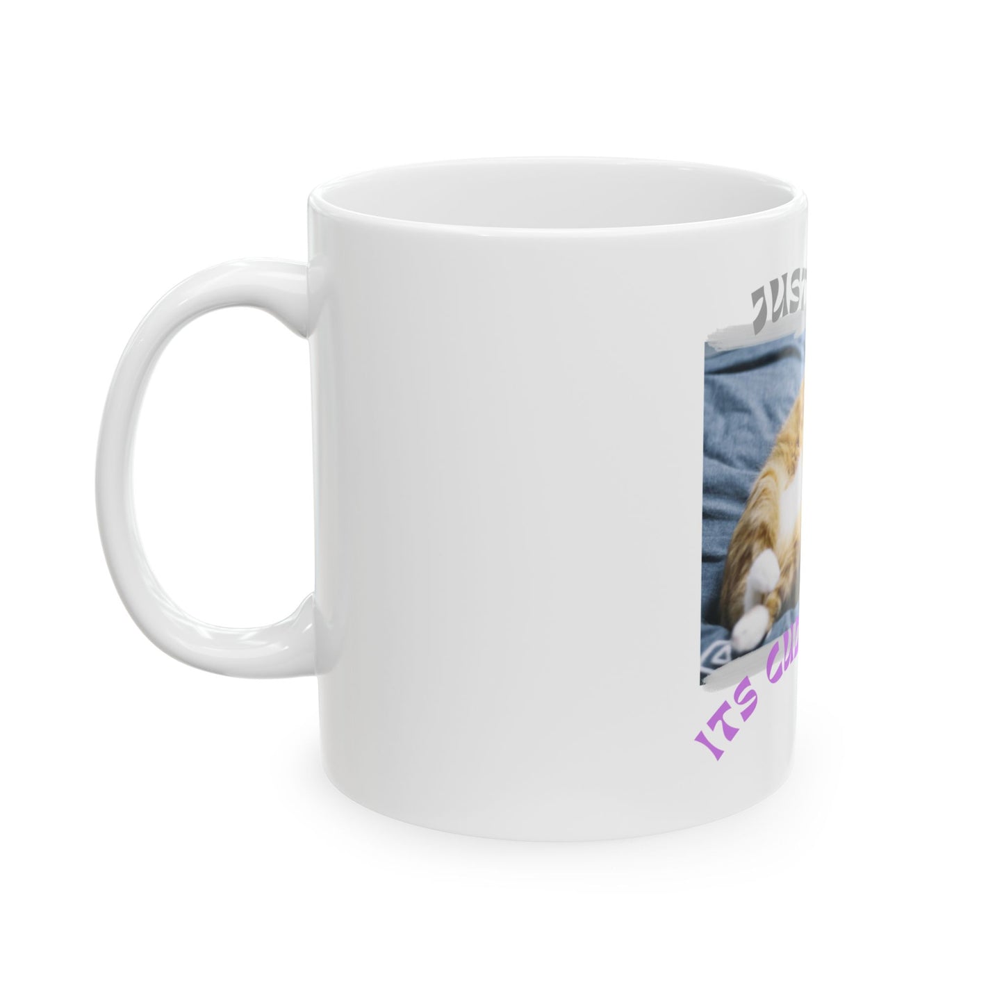 Cat Lover Ceramic Mug (11 oz, 15 oz) - Cat Nap Cuddle Weather Brown White Tabby Pet Gift for Him or Her by Divine Arts