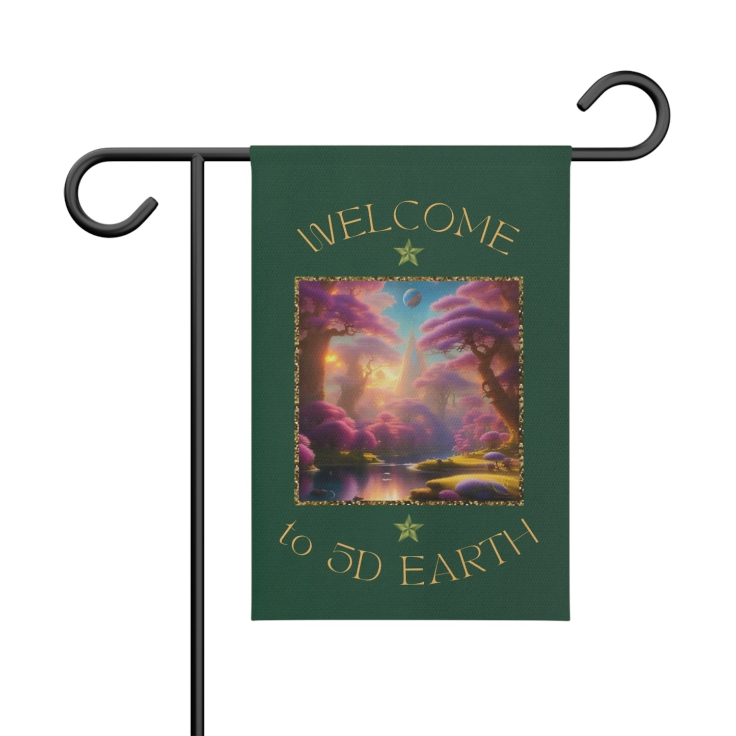 Divine Arts Garden Banner 100% Polyester 100% Weatherproof Water Resistant Fade Resistant 12" x 18" Double-Sided for Earth 5D Unity Consciousness Everyday is Earth Day Inspiration Garden Deoor Lightworker Yard Art