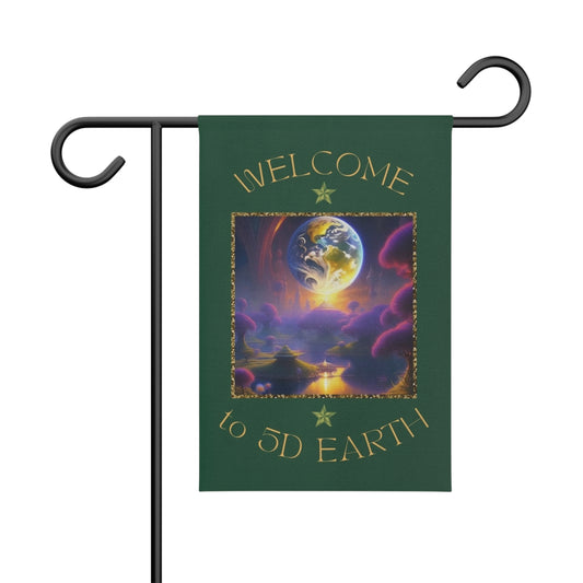 Divine Arts Garden Banner 100% Polyester 100% Weatherproof Water Resistant Fade Resistant 12" x 18" Double-Sided for Earth 5D Unity Consciousness Everyday is Earth Day Inspiration Garden Deoor Lightworker Yard Art