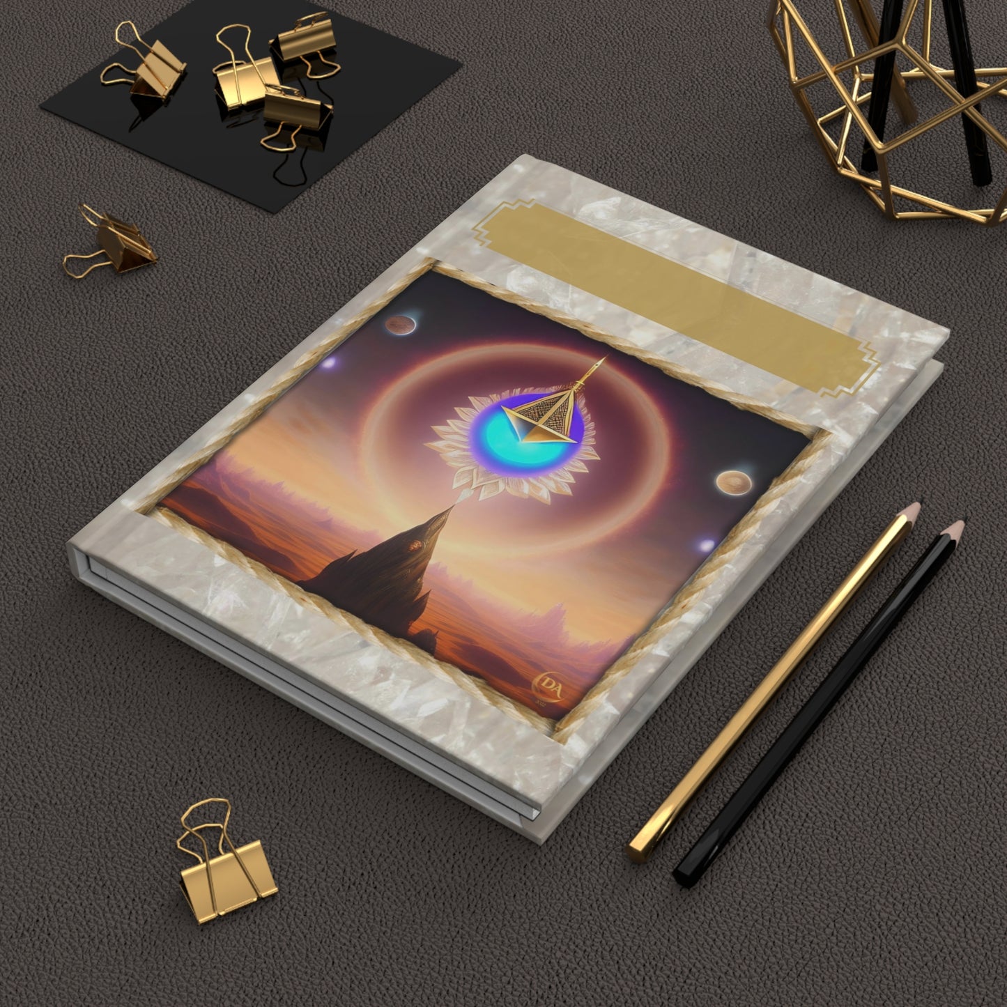 Mystic Geometry Hardcover Journal — Celestial Temple Art Notebook by Divine Arts
