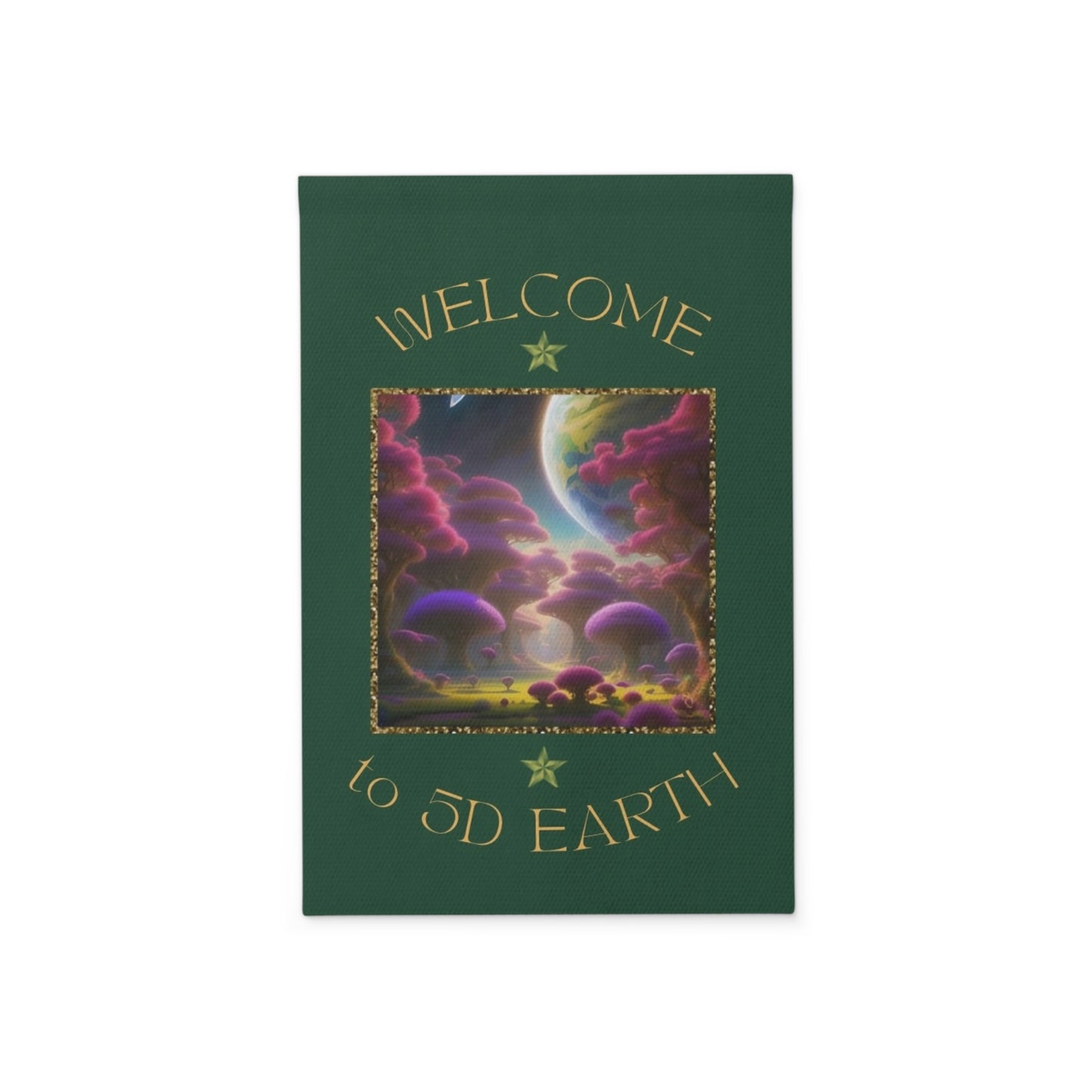 Divine Arts Garden Banner 100% Polyester 100% Weatherproof Water Resistant Fade Resistant 12" x 18" Double-Sided for Earth 5D Unity Consciousness Everyday is Earth Day Inspiration Garden Deoor Lightworker Yard Art