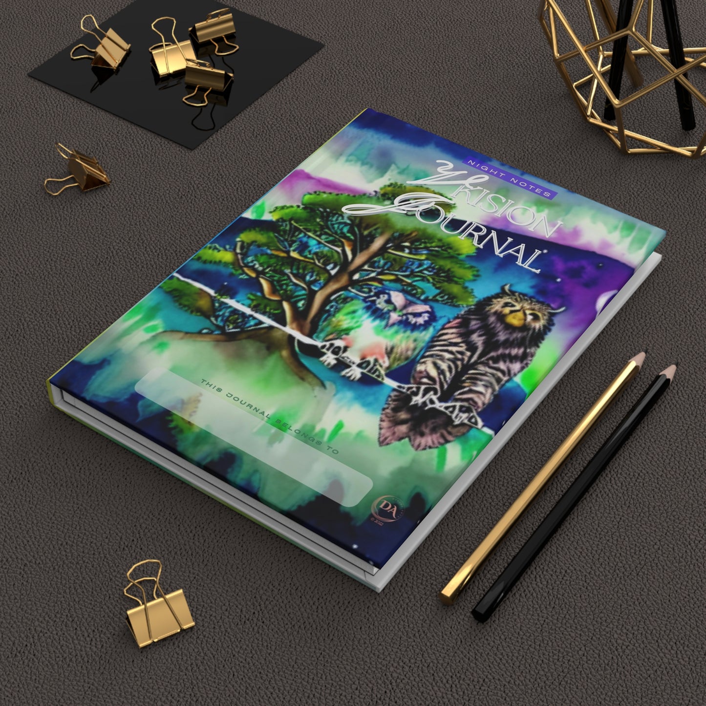 Vision Journal Hardcover — Night Notes Owl & Tree Matte Notebook for Dreaming & Reflection by Divine Arts
