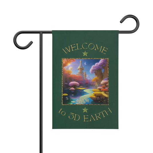 Divine Arts Garden Banner 100% Polyester 100% Weatherproof Water Resistant Fade Resistant 12" x 18" Double-Sided for Earth 5D Unity Consciousness Everyday is Earth Day Inspiration Garden Deoor Lightworker Yard Art