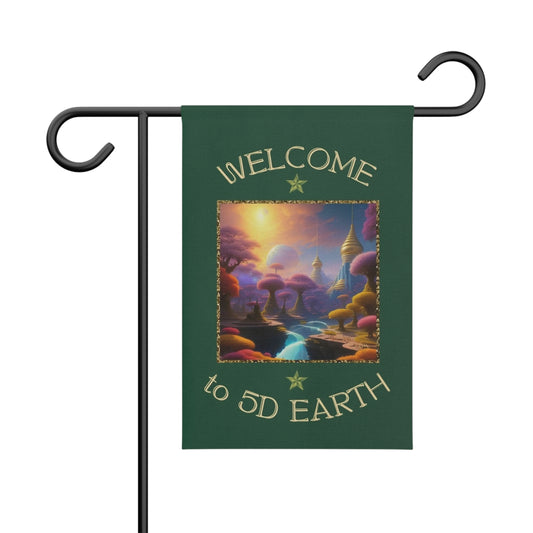 Divine Arts Garden Banner 100% Polyester 100% Weatherproof Water Resistant Fade Resistant 12" x 18" Double-Sided for Earth 5D Unity Consciousness Everyday is Earth Day Inspiration Garden Deoor Lightworker Yard Art